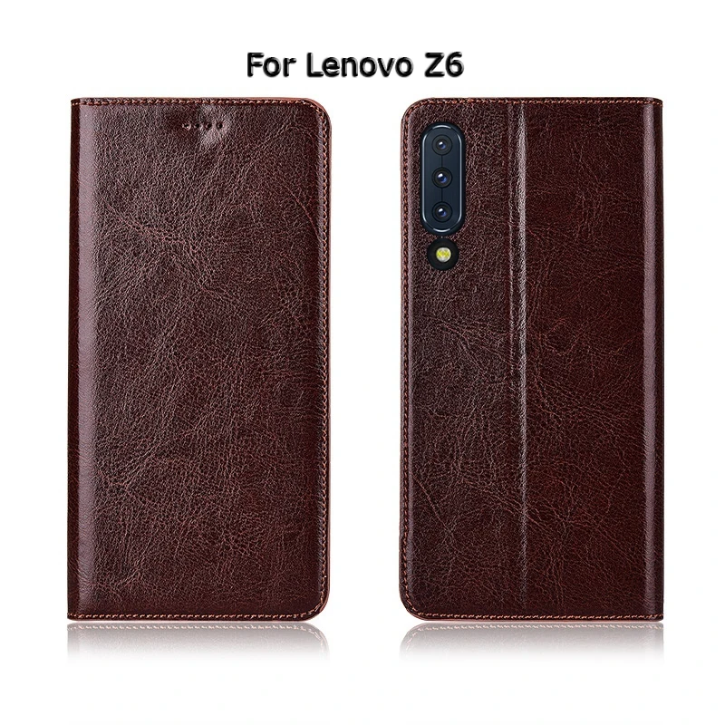 Чехол из натуральной кожи для lenovo Z6 Pro Lite с магнитной подставкой и откидной крышкой для карт, Карманный чехол для телефона, чехол