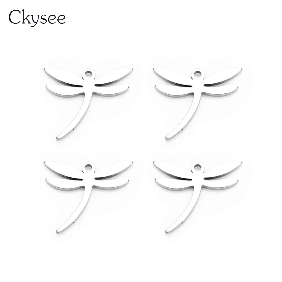 

Ckysee 20Pcs/lot 12x14mm Silver Tone Stainless Steel Dragonfly Animal Charms Pendant For Necklace Diy Handmade Jewelry Crafts