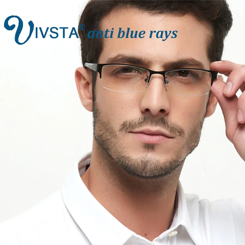 

IVSTA Anti Blue Rays Metal Frame Al-Mg Leg Aluminium Glasses Business Men for Computer Gaming LOL Play Game Optical User 7717