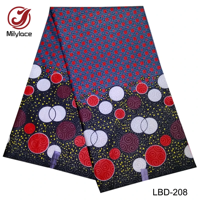 

Hot selling african ankara wax fabric 6 yards per lot wholesale nigerian veritable wax for garment LBD-208-212