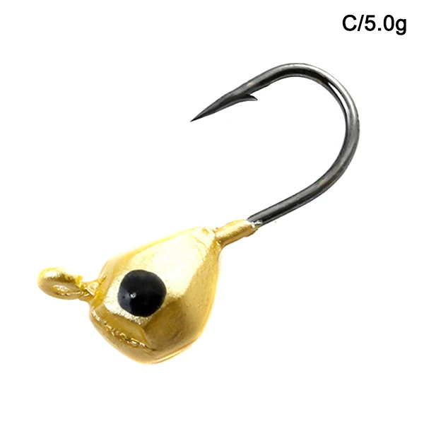 5 Pcs Winter Ice Fishing Hook Lure Mini Metal Bait Fish Head Hook Bait Jigging Fishing Tackle KH889 - Цвет: C 5g