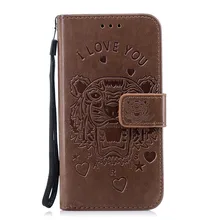 

3D Embossed Tiger Wallet Case For iPhone 6 6S 7 8 Plus X 5 5S SE Magnetic Card Holder Flip PU Leather Stand Back Case Cover