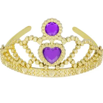 

Children round peach heart gold plastic crown