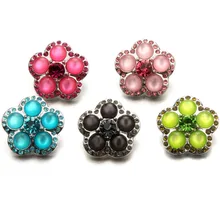 10pcs combine colours crystal 18mm metallic snap Wrist watches for ladies M739 allure DIY jewellery for button bracelet one path