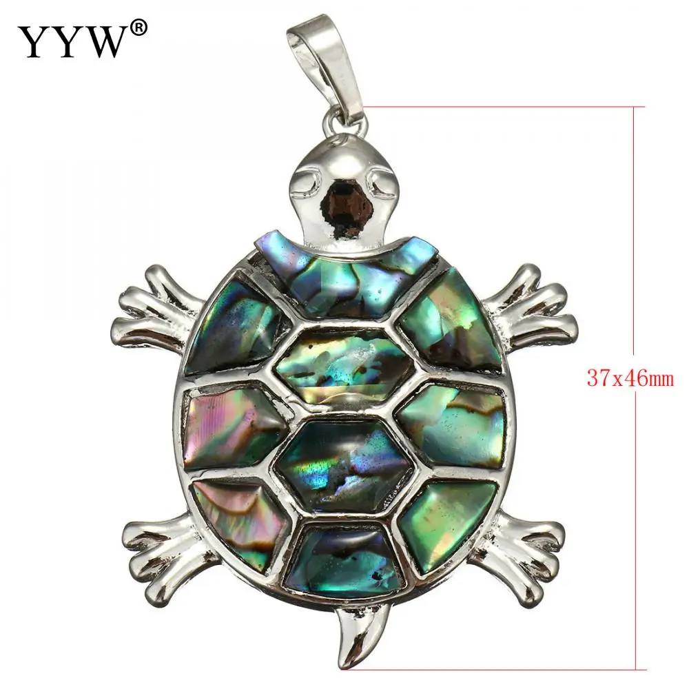 

YYW New Arrival Lucky Animal Real Natural Abalone Shell Pendants Mother of Pearl Mussel Shell Turtle Charm Pendants Jewelry Men