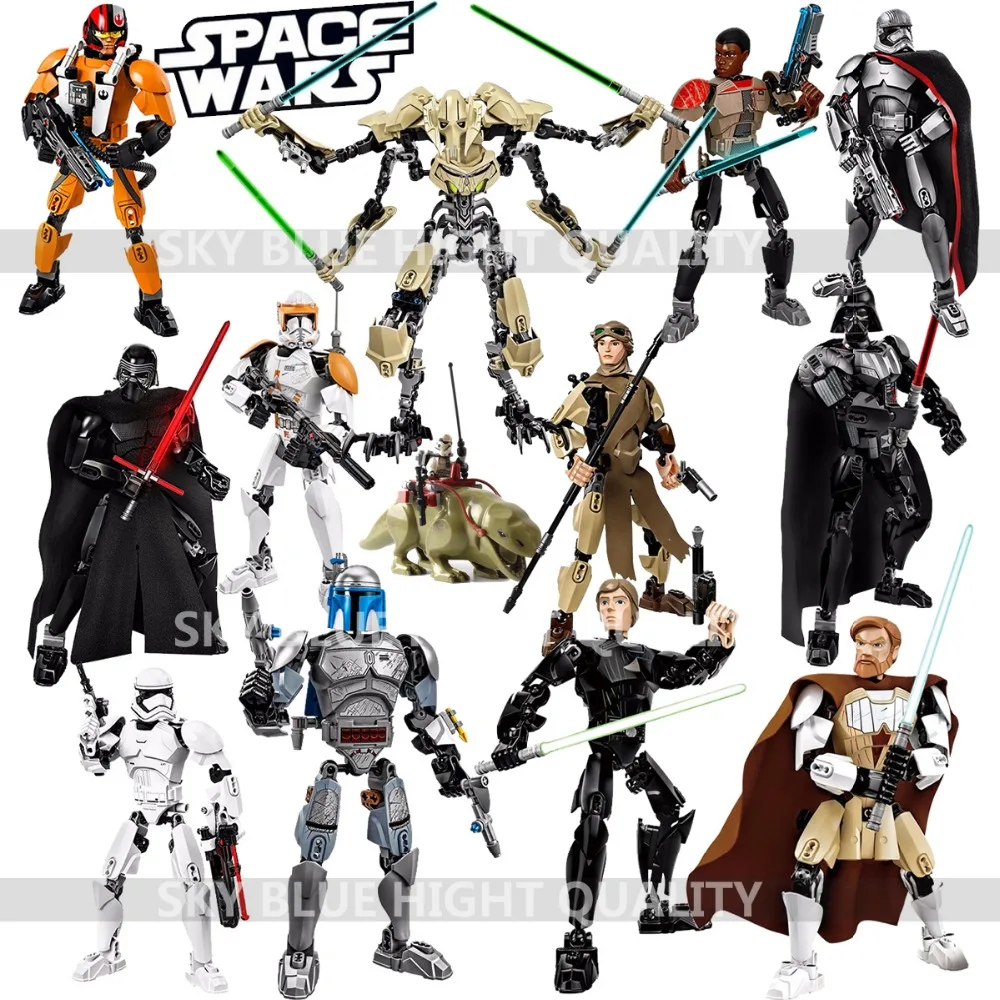 KSZ 714 Star Wars Minifigure General Grievous Darth Vader White Storm Trooper building block Kids Compatible