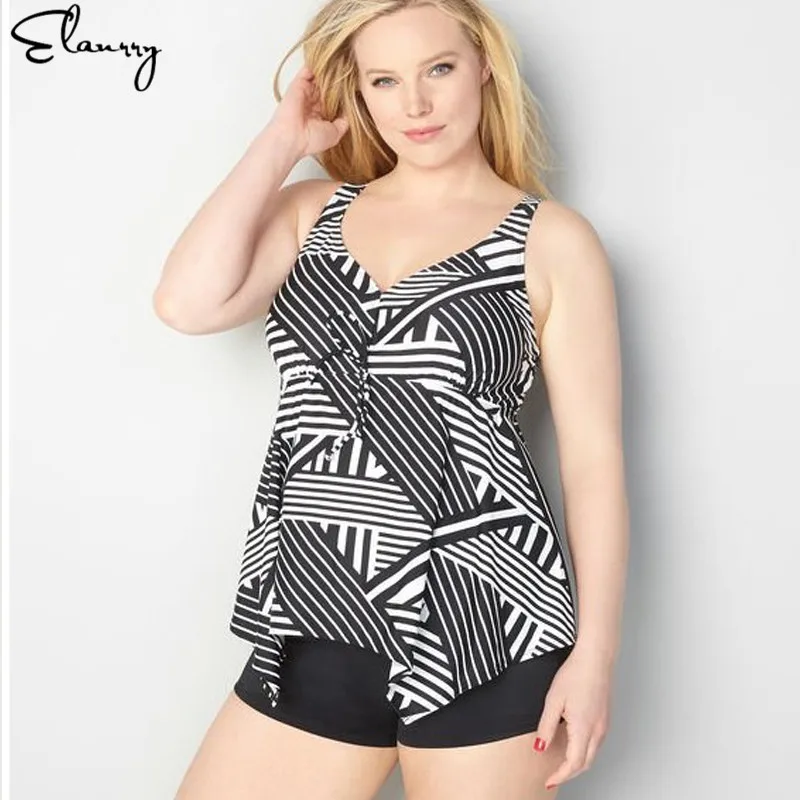 

2018 Women Plus Size Swimsuit Sexy Big Chest Laides Beach Wear Tankini Print Summer Femmal Bathing Suits Padded Bra