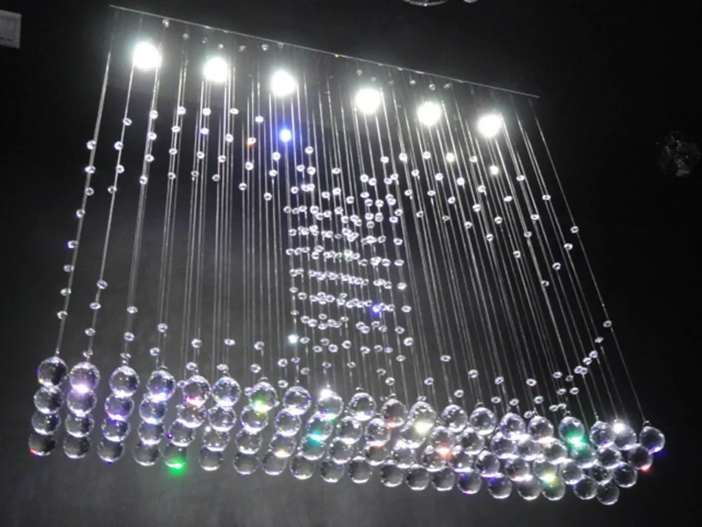 

Sainavi Creative K9 Crystal Chandelier Double C shape Simple Ball LED Living Room Light Art Bar Restaurant lamp