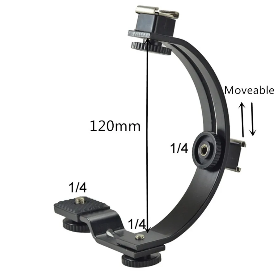 Hot Shoe Mount C Shape Flash Mount Holder Bracket (2)