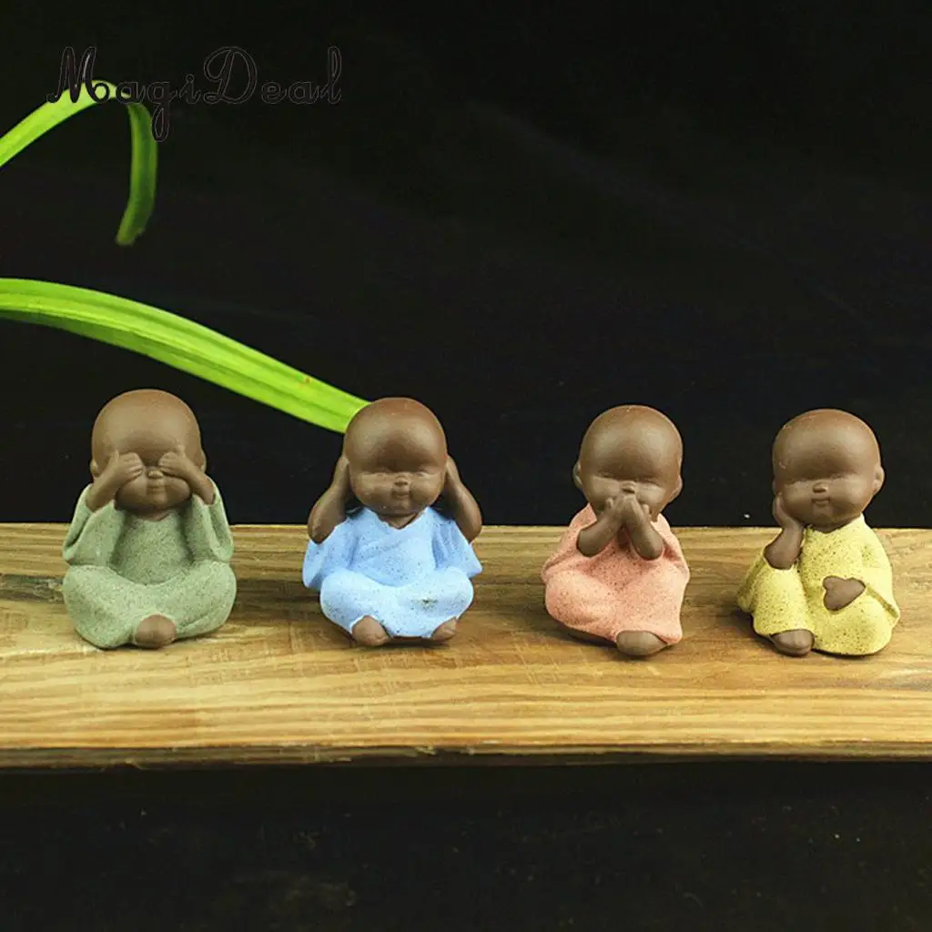Chinese Kung Fu Tea Pet Little Buddha Monk Statue for Home Tea House Tea Party Decoration