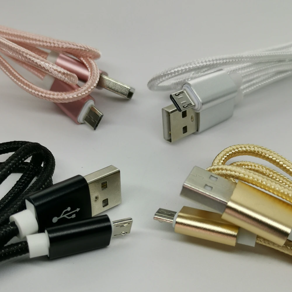 1 м микро USB кабель нейлон Быстрая зарядка USB кабель для передачи данных для samsung Xiaomi LG планшет Android мобильный телефон usb зарядный шнур