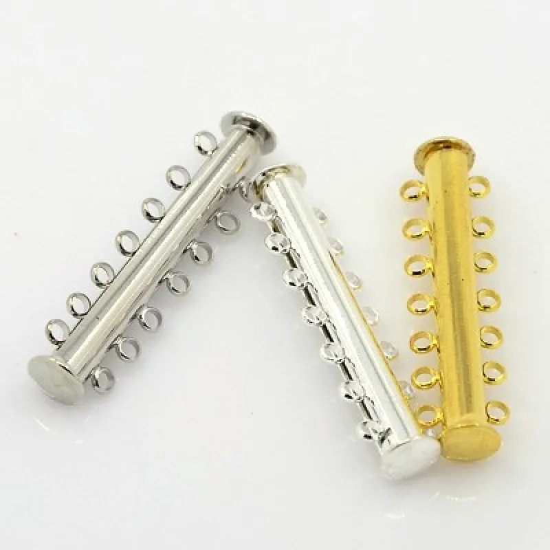 50 pc 40x10mm Brass Slide Lock Clasps for Multi strand Jewelry making