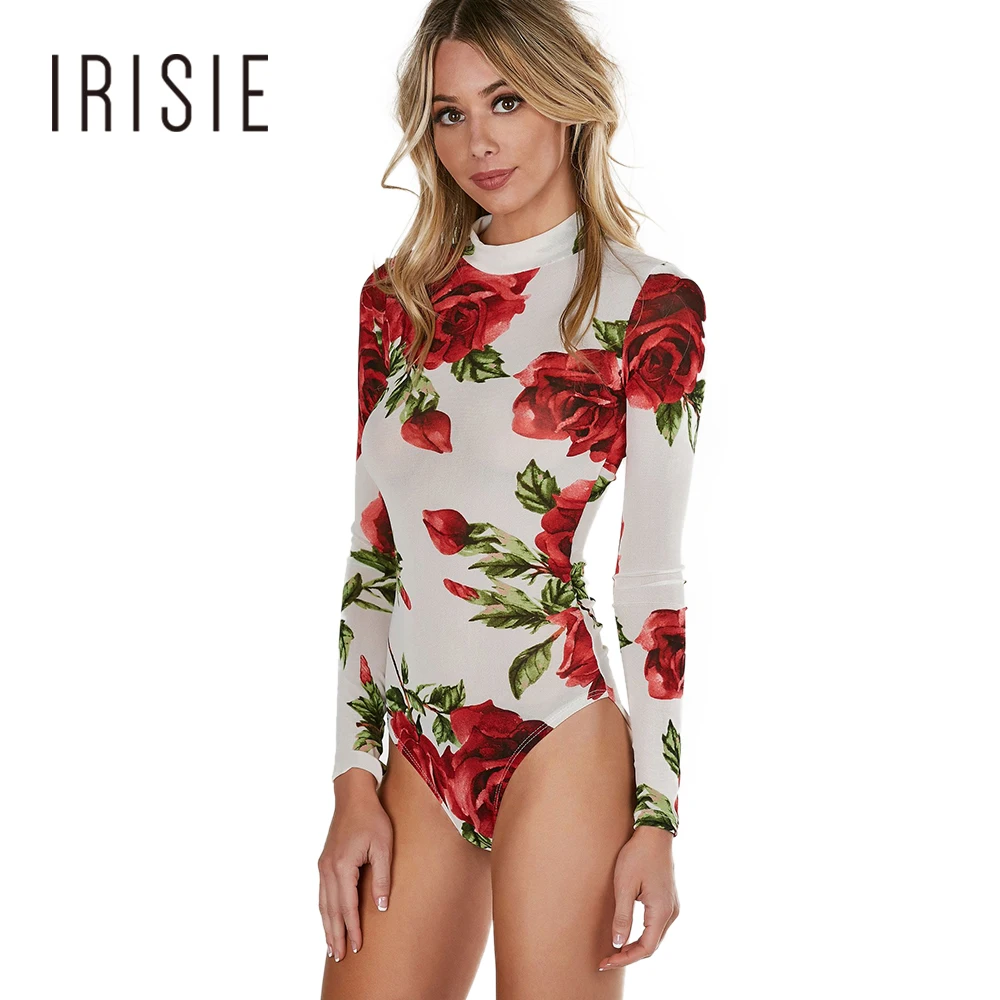 IRISIE Apparel Floral Print Sexy Bodysuit Romper Casual Sexy Chic Summer Female Jumpsuit Romper