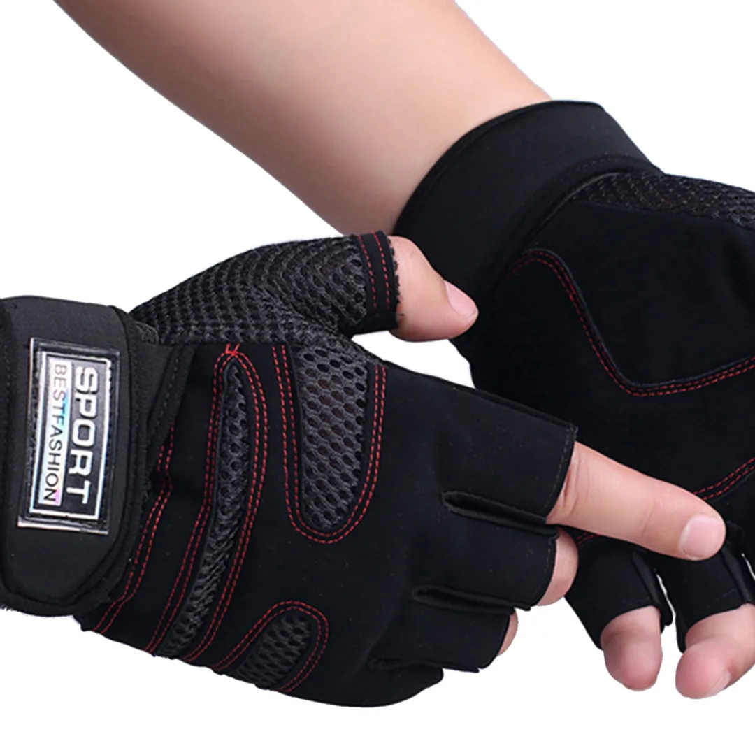 New 1 Pair Non slip Sport Training Weight Lifting Half Finger Gloves