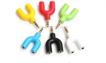

Dual 3.5mm U Type Jack 3.5mm Headphone Male To Female Audio Cables Splitter Adapter Plug For iPhone Mobile Phone MP3 PC