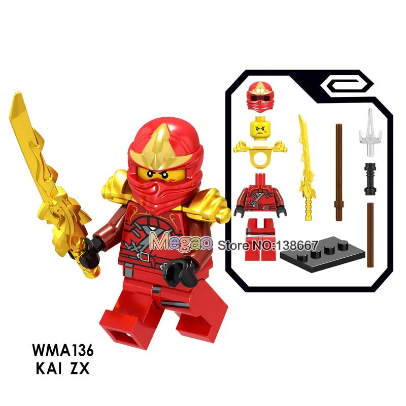 Single Llyod Nya Echo Zane ZX Golden Ninja Kai Cole Yang Akita Pythor Snake Warrior Ninja Building Blocks Model Kids Toys - Цвет: Темный хаки