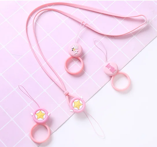 100 قطع الوردي الرقبة أحزمة هاتف المحمول حلقة حبل ل غالاكسي S6 S7 حافة زائد iphone 8 kawaii الحبل حلقة حزام الهاتف اكسسوارات