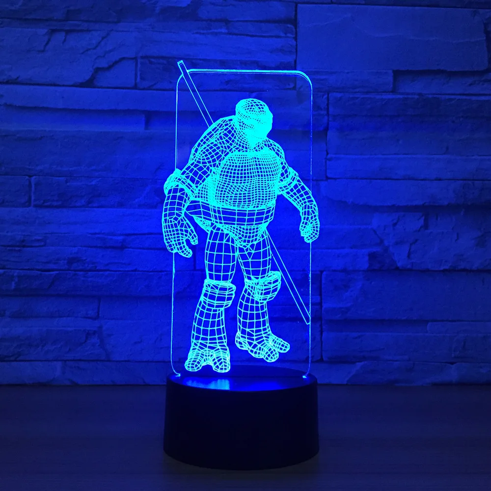 Ninja Turtle 3D Visual Bulb Optical Illusion Colorful Table Lamp LED Night Light Novelty Transparent Acrylic Lampara Kids Gift Ninja Turtle 3D Visual Bulb Optical Illusion Colorful Table Lamp LED Night Light Novelty Transparent Acrylic Lampara Kids Gift