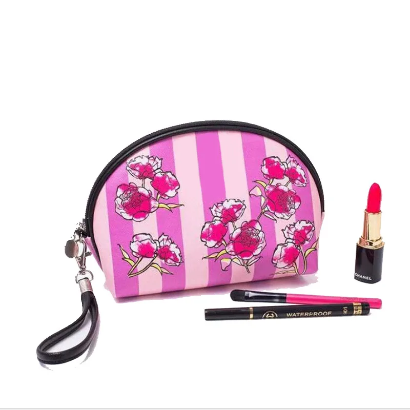 floral make up bag fashion cosmetic case PU waterproof organizer bag for travel wash pouch