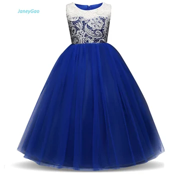 

JaneyGao Flower Girl Dresses For Wedding Party Pageant Dresses Kids First Communion Dresses With Button Princess Tulle Hot Sale