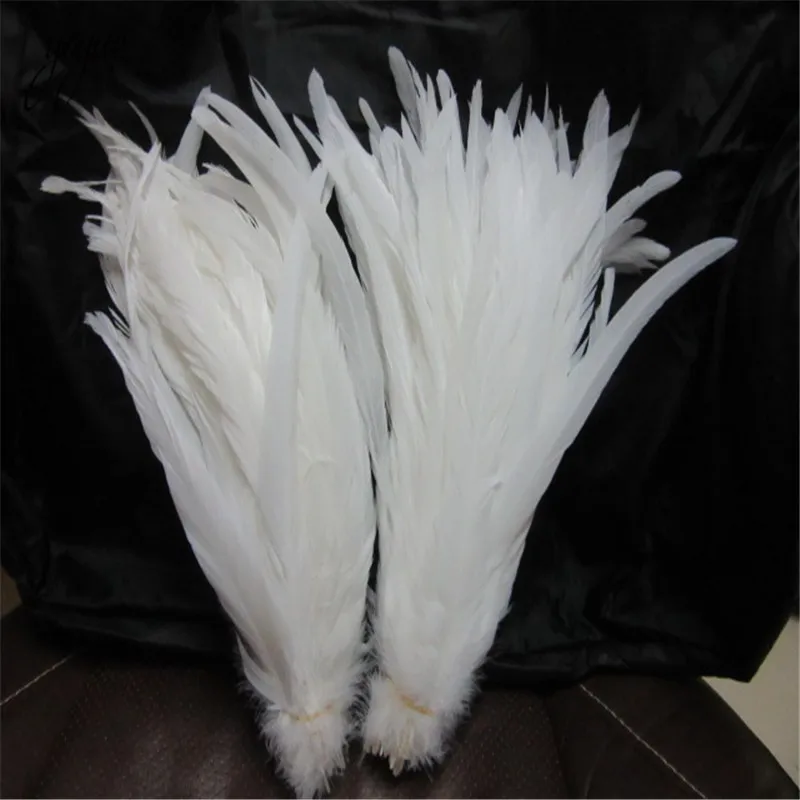 Wholesale High Quality Pure White Rooster Coque Tail Feathers For Crafts wedding Decoration Costume Decoration Pheasant plumes