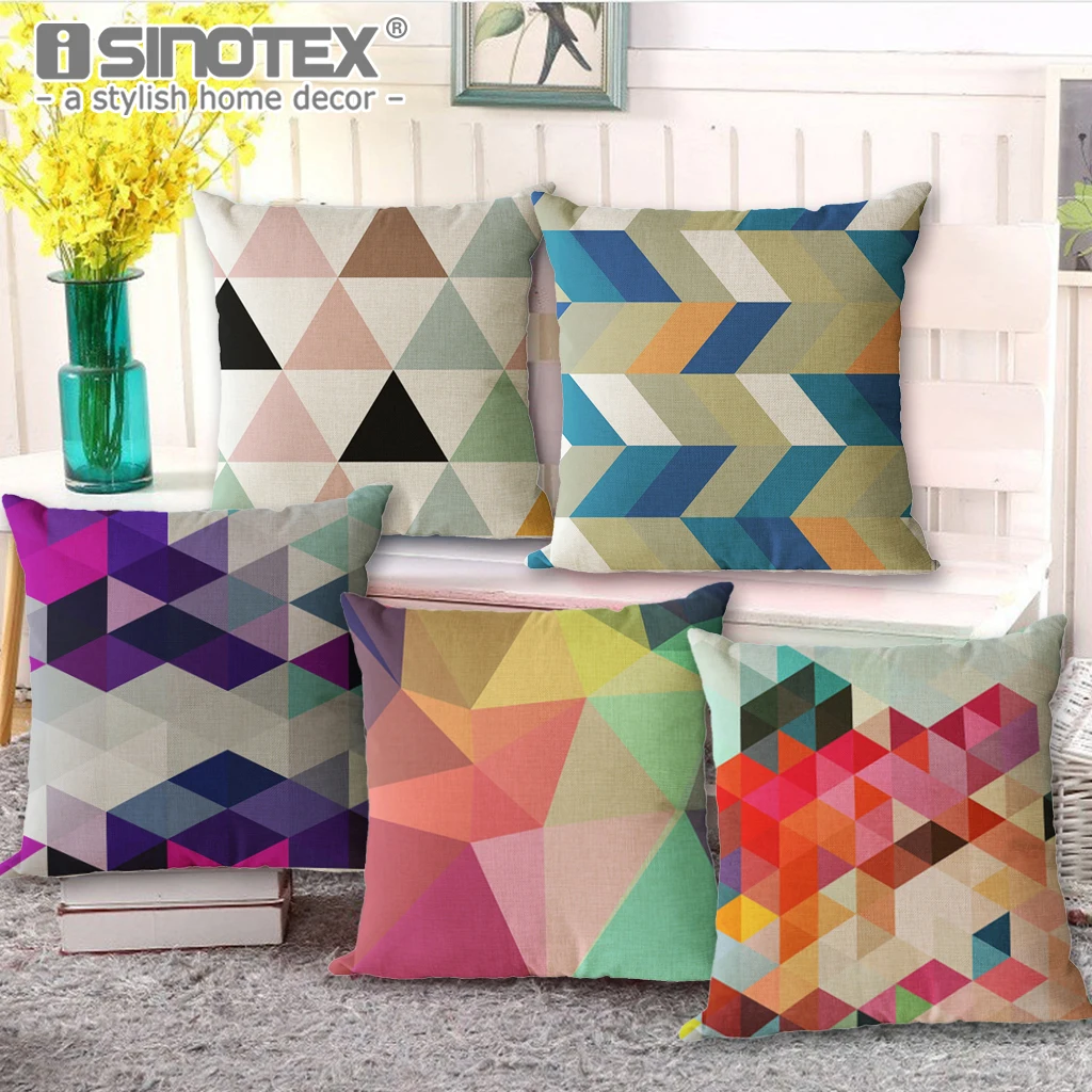 Buy 45*45cm Colorful Geometric Pattern Cushion Cover