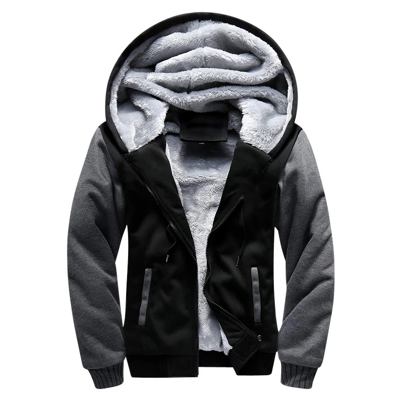 

USA SIZE 2019 Men Winter Autumn Blank Pattern European Fashion Bomber Men Vintage Thick Fleece Jacket Men Winter Jackets Coat