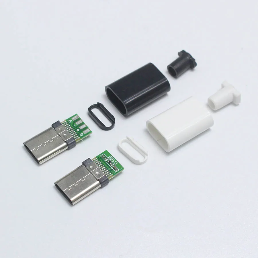 EClyxun 2 набора DIY USB 3,1 Тип C штекер сварочный Тип двухсторонний штекер Тип C данных и зарядки сварной провод разъем 4 в 1