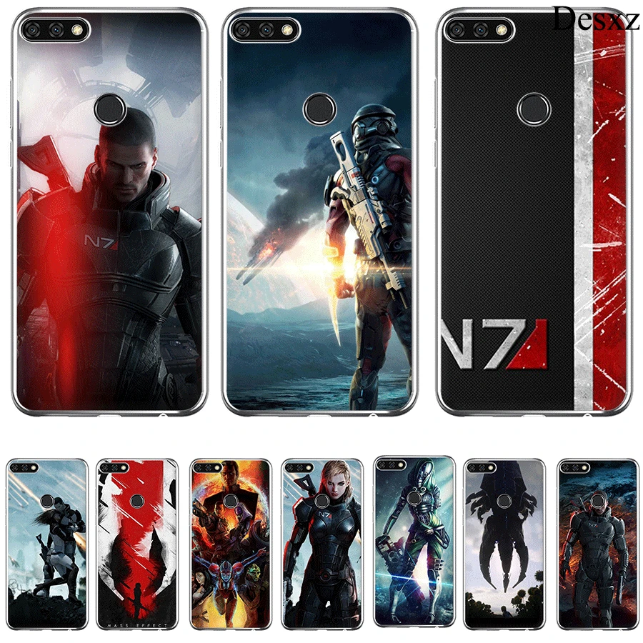 

Cover For Huawei Y5 Y6 Y7 II Prime 2017 2018 ShellPhone Case N7 Mass Effect