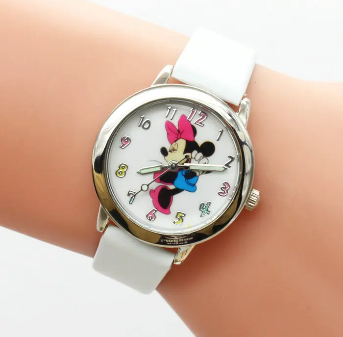 Мода года смотреть Микки Минни дети мультфильм часы наручные часы Повседневное Малыш Мальчик кварцевые часы Для женщин Обувь для девочек Relojes - Цвет: 6