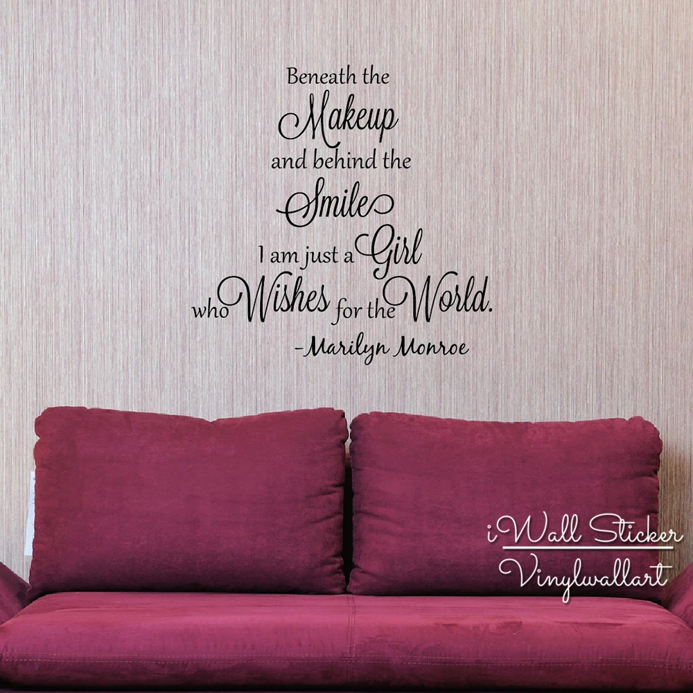 Us 17 99 Girls Quote Wall Sticker Inspirational Marilyn Monroe Quote Wall Decal Girls Room Wall Quotes Cut Vinyl Stickers Q134 In Wall Stickers From