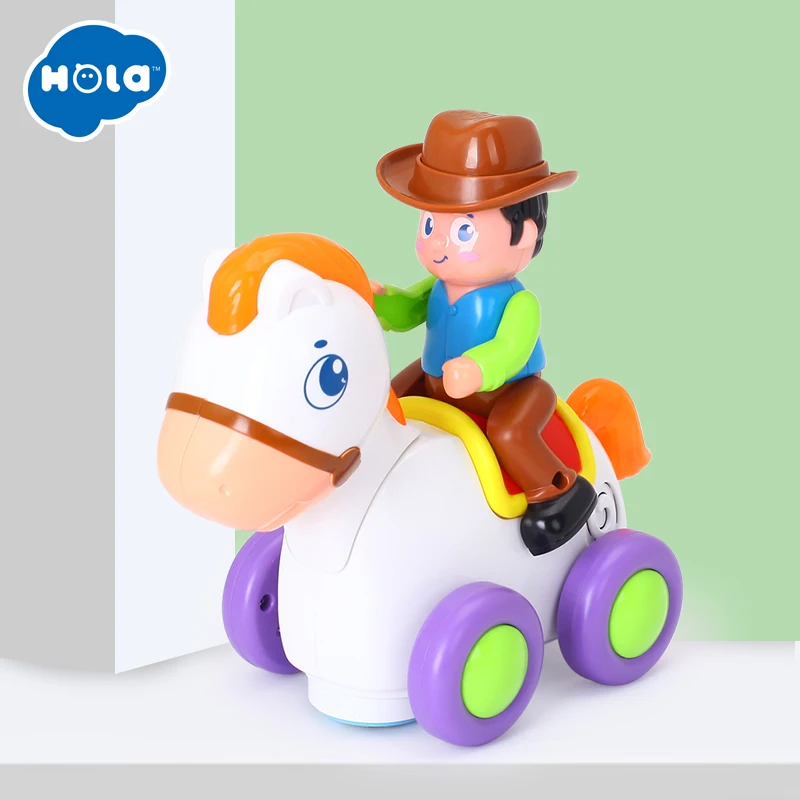 HUILE TOYS 838A Baby Toys Happy Racing Horse with Music & Lights Kids Crawl Styling Toy for Children 18 month+