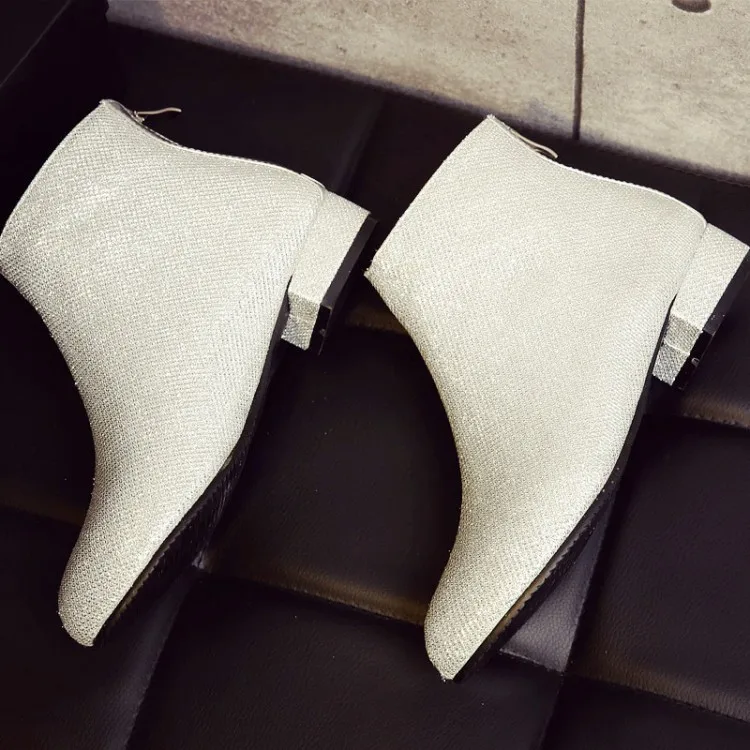 

Big Size 9 10 11 12 boots women shoes ankle boots for women ladies boots shoes woman winter Solid colour pointed rear zipper
