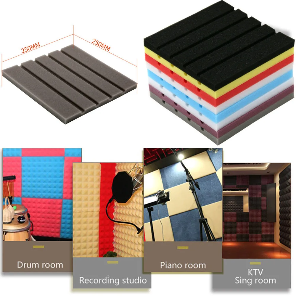 

Acoustic Foam Panel Sound Stop Absorption Sponge Studio KTV Soundproof Wall Stickers Soundproof Living Room Home Decor 25x25x5cm