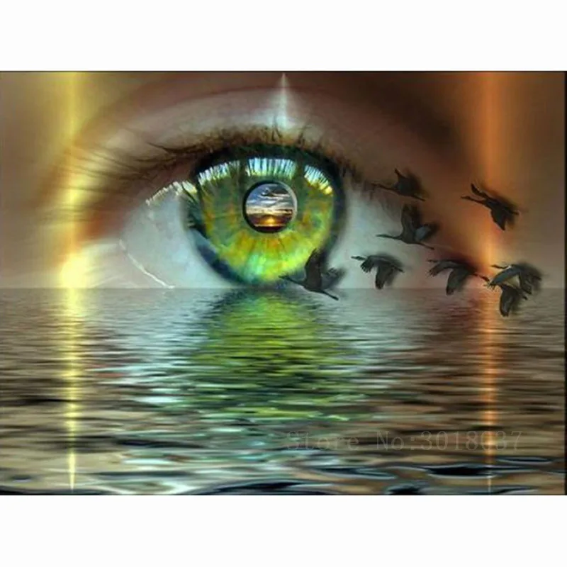 

Diamond Mosaic Diy 3D Diamond Embroidery Eyes Of A Lake Of Water Diamond Painting Cross Stitch Floral Rhinestone Decoration Kits