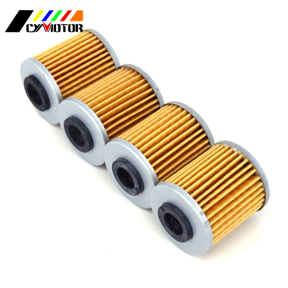 

Motorcycle 4pcs Engine Oil Filter Machine Filter For FL125 RMZ250 RMX450 KX250F EVO250 EVO300 4T KXF RMZ RMX 250 450