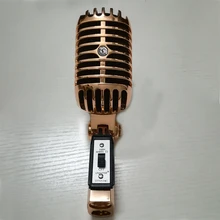 Metal 55SH Microphone Rose Gold Color Vocal Dynamic Retro Vintage Mic 55 sh For Mixer Audio Studio Video Singing Recording metal 55sh microphone rose gold color vocal dynamic retro vintage mic 55 sh for mixer audio studio video singing recording