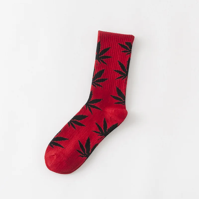 1 pair Men's Fashion Business Weed Hemp Cotton Socks Street Fashion Skateboard Couple Girls Harajuku Trend Socks Give Men a Gift - Цвет: honghei