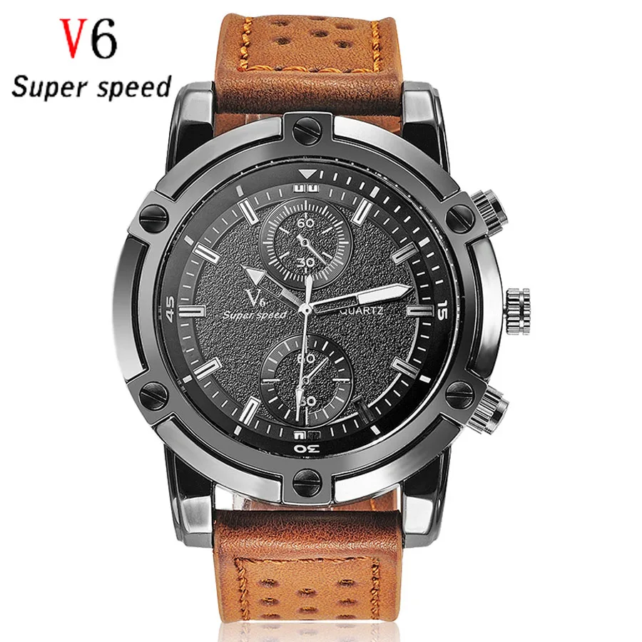 2016 new luxury brand Men Watches Military Sport Wrist Watches Leather ...