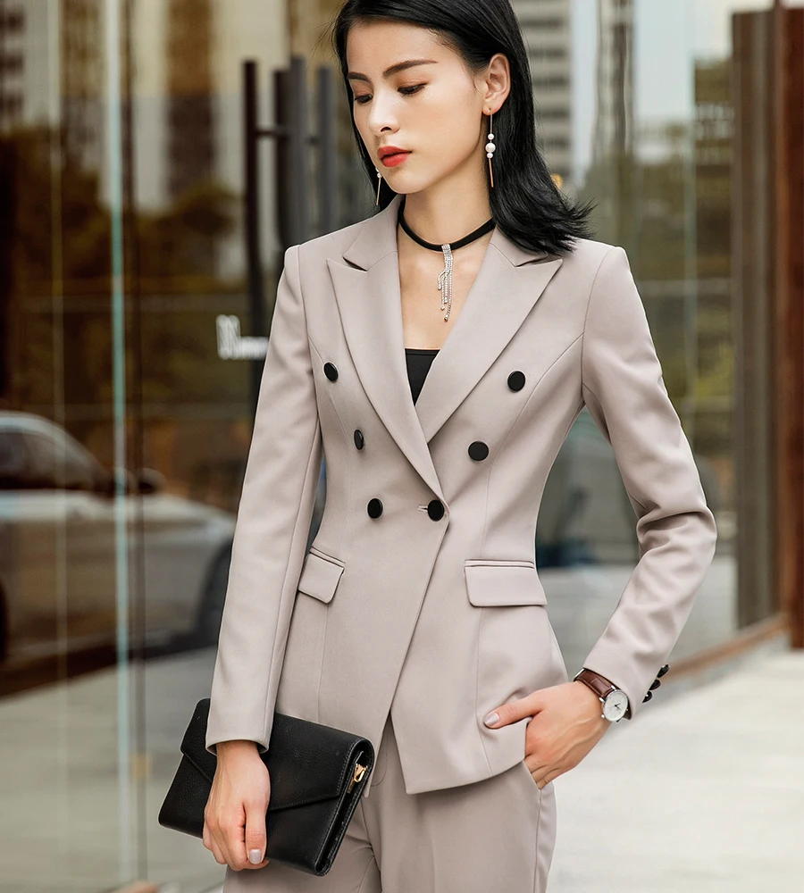 Для женщин Блейзер Куртка с пуговицами карамельный цвет модная рабочая одежда офисные женские туфли верхняя женская
