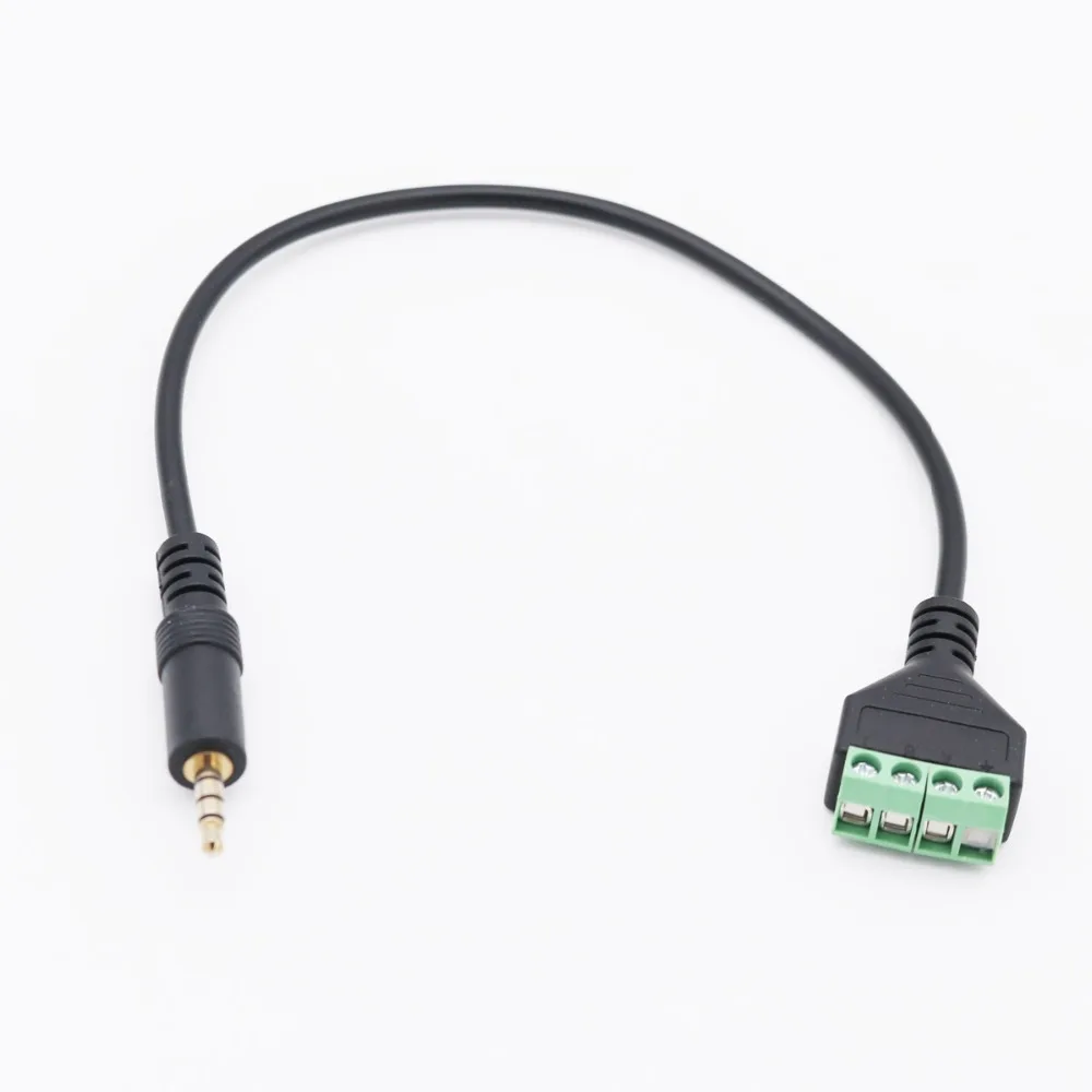 3.5mm 1//8/" Stereo TRS Plug To AV Screw Video Balun Terminal Adapter Cable Cord