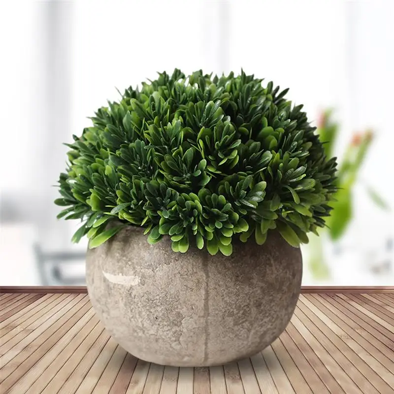 Artificial Plant Vintage Plastic Potted Green Fake Plant Decor Plant Artificial Planters Indoor