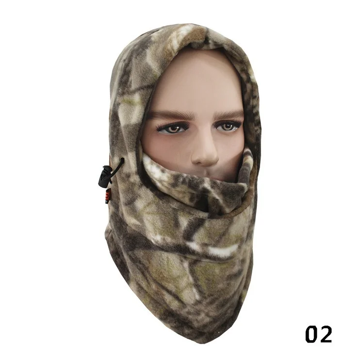 A-02 Зимняя шапка для лица и шеи, флисовая камуфляжная шапка, Балаклава для походов и верховой езды, лыжная и охотничья теплая шапка, Ветрозащитная маска - Цвет: A-02