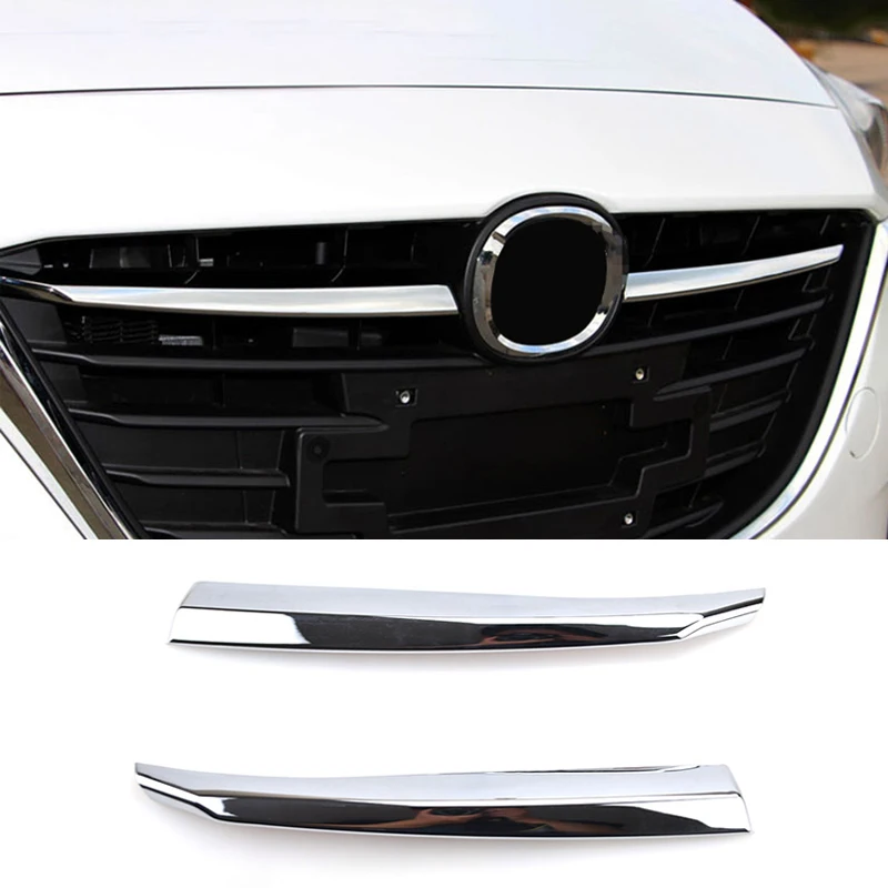 

For Mazda 3 Axela BM 2014 2015 2016 Chrome Front Radiator Mesh Grille Grill Cover Trim Insert Molding Garnish Guard Car Styling