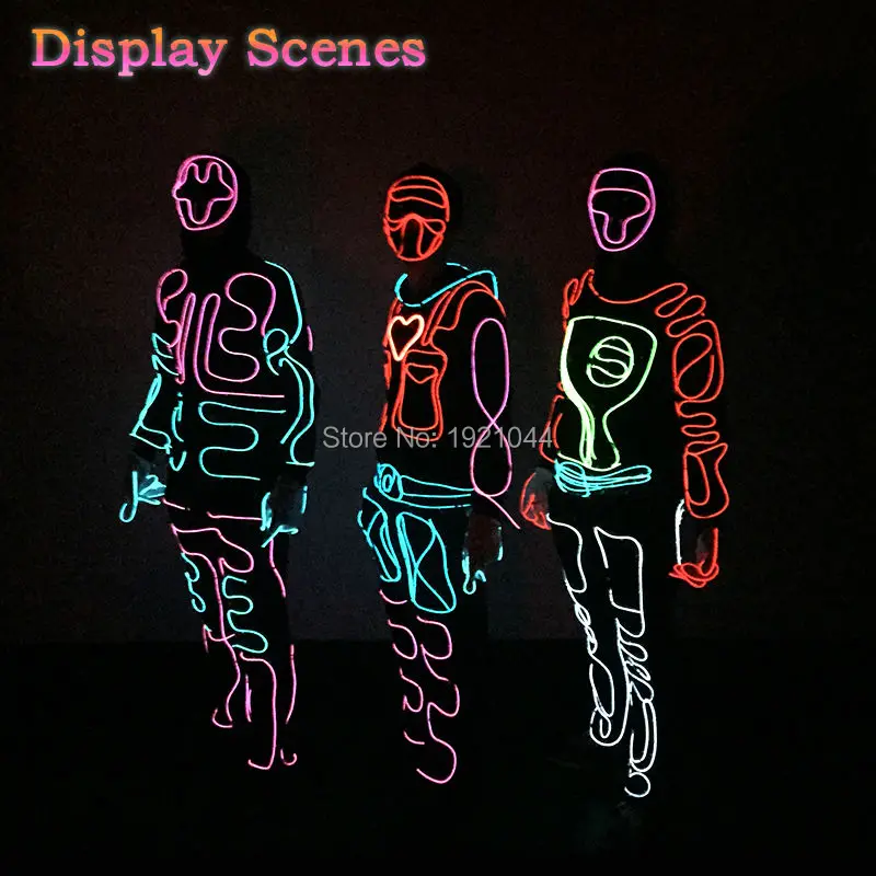 

DIY EL wire Costume Party decoration light up Flashing EL Mask Clothes Parts for Festival Night Party Dance Halloween decoration