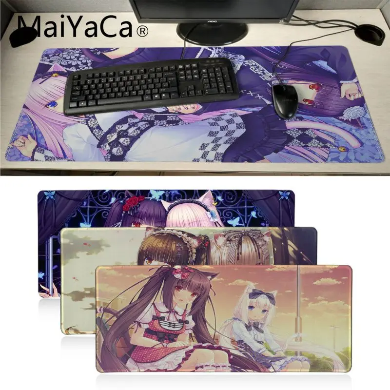 

MaiYaCa Your Own Mats Chocola Nekopara Durable Rubber Mouse Mat Pad Customized gaming Mouse Pad Computer Laptop Anime Mouse pad