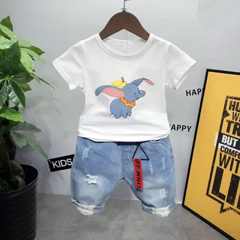 

Children Short Sleeve Set Pure Cotton boys Summer Boys T-Shirt shorts Baby Baby Clothes Children's Wear 2019 Free Shipping