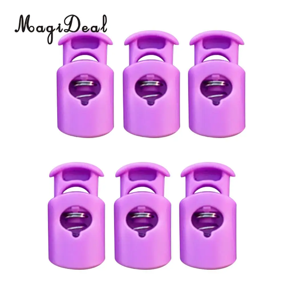 MagiDeal Pack 6 Plastic Barrel Stopper Lock End Toggle Buckles for Shock Cord Bungee Rope Drawstring Sewing Accessories