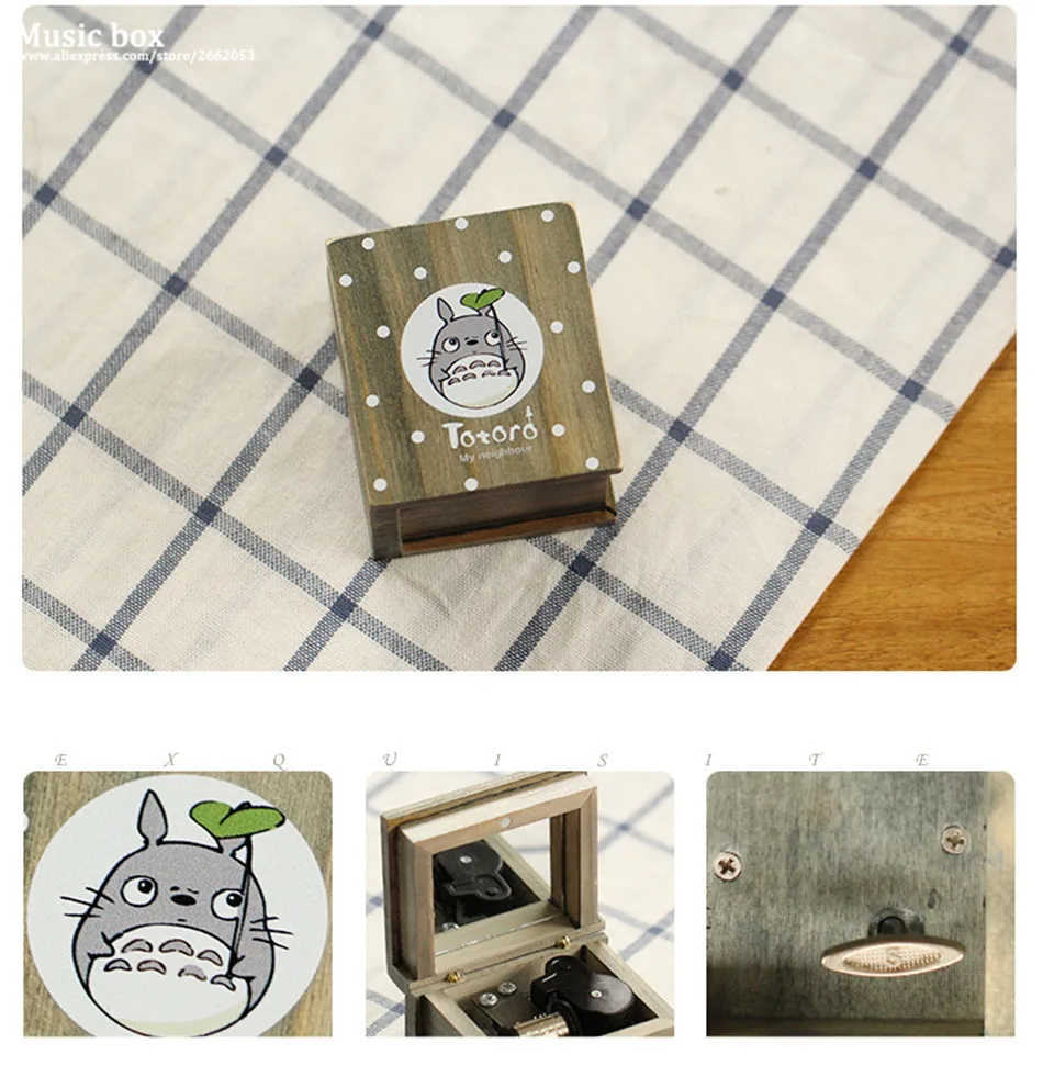 2017 caja de música Totoro de madera Vintage Anime Totoro figura madera manivela caja de música colección niños juguetes regalo de Navidad 2017 caja de música Totoro de madera Vintage Anime Totoro figura madera manivela caja de música colección niños juguetes regalo de Navidad