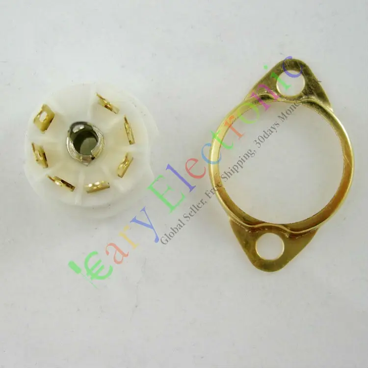 

Wholesale and retail 8pcs MINI 7pin gold Ceramic vacuum tube sockets valve base B7G 6AU6 EF95 6C4 6X4 free shipping